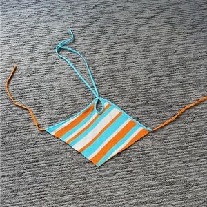 Striped Orange and Blue Kids Bandana Top